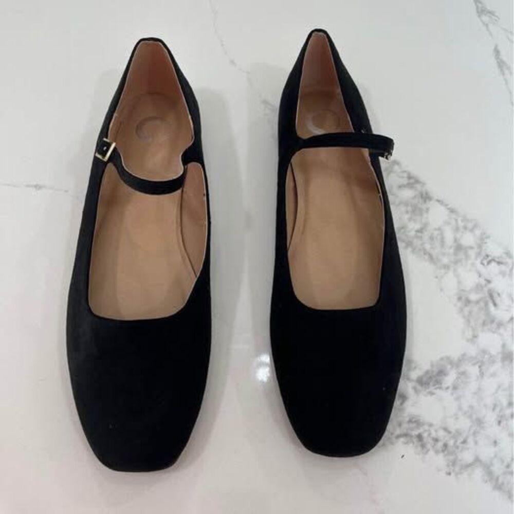 NWOT 9.5 CARRIE FAUX SUEDE BALLET FLATS black